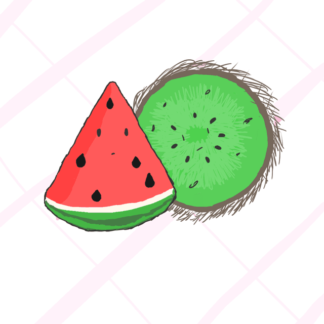 cute ibispaint watermelon kiwi