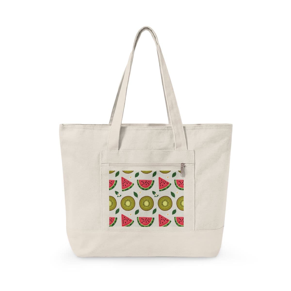Zippered WATERMELON KIWI Tote