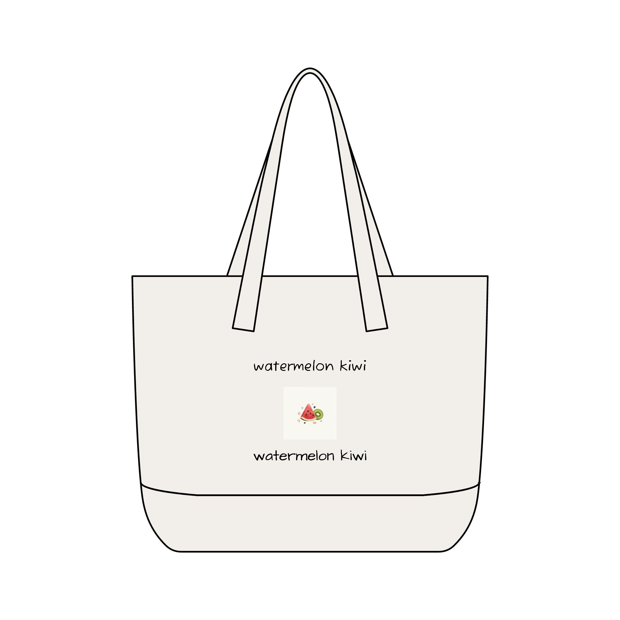 Zippered WATERMELON KIWI Tote