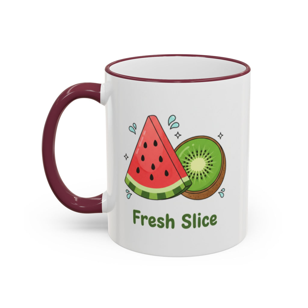 WATERMELON KIWI Accent Rim & Handle Mug (11oz, 15oz)