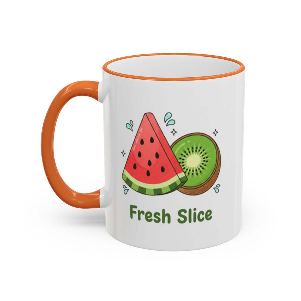 WATERMELON KIWI Accent Rim & Handle Mug (11oz, 15oz)