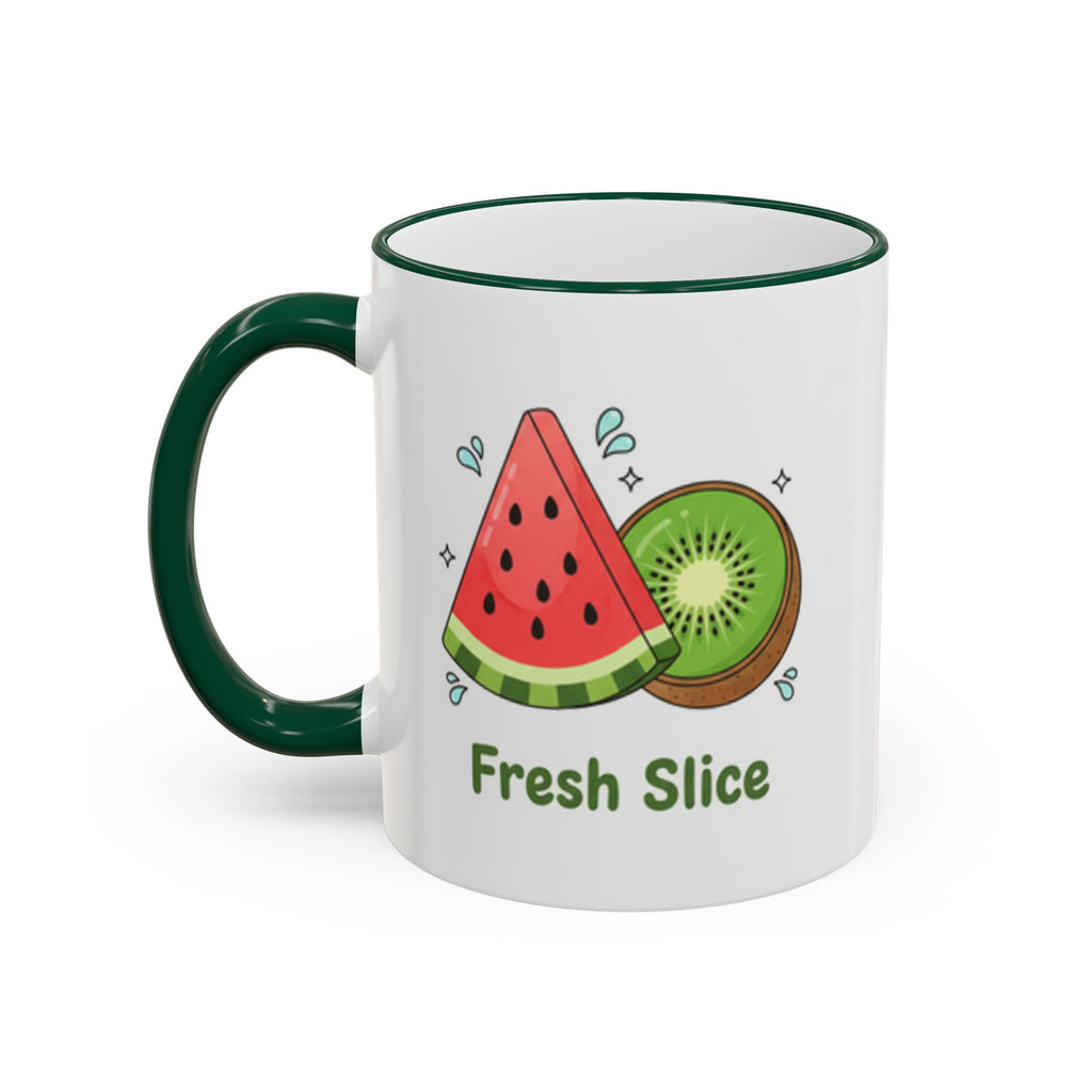 WATERMELON KIWI Accent Rim & Handle Mug (11oz, 15oz)